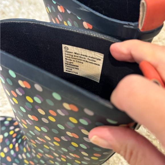 Target Multi Color Polka Dot Rain Boots Girls Size 13 - Picture 5 of 6